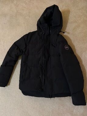 Men's Black Canada Goose Hooded Black Puffer Jacket - Insulated Winter Coat